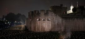 Tower of London lights up for World War I anniversary